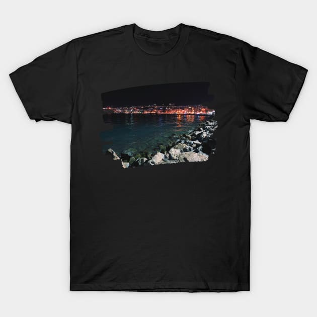 Beautiful photography of ocean waves and sunset sky landscape Aegean sea nature lovers T-Shirt by BoogieCreates